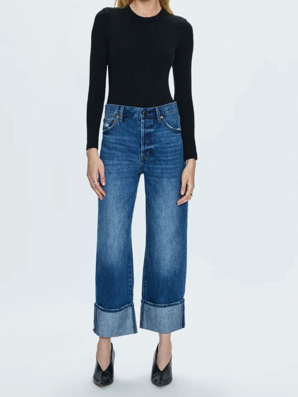 Pistola Ryder High Rise Cuffed Straight Jeans Fulton - Picture 3 of 6